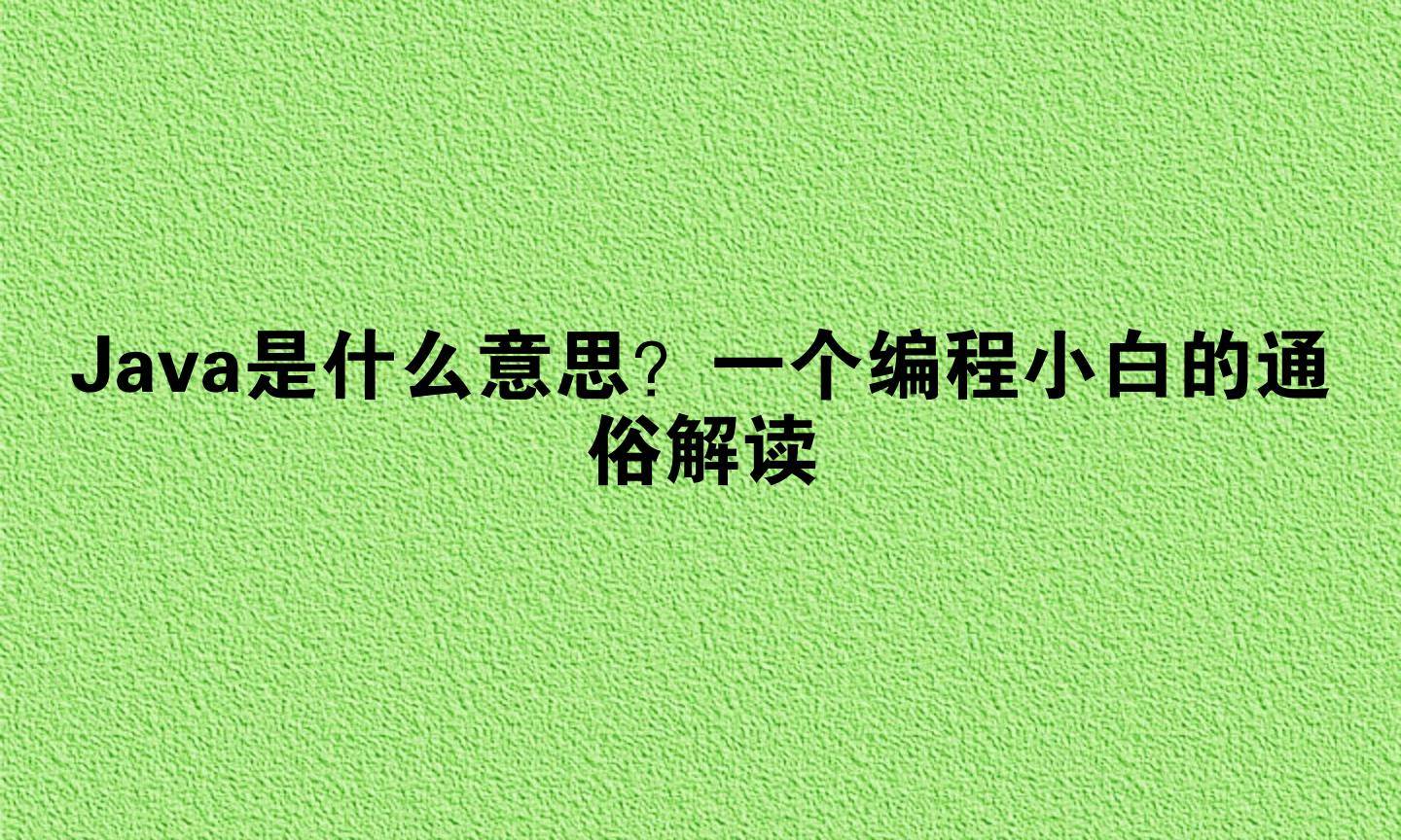 程序员java什么意思（java程序员往哪个方向发展）