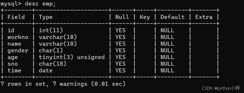 mysql怎么创建数据表/mysql中创建全部数据类型表