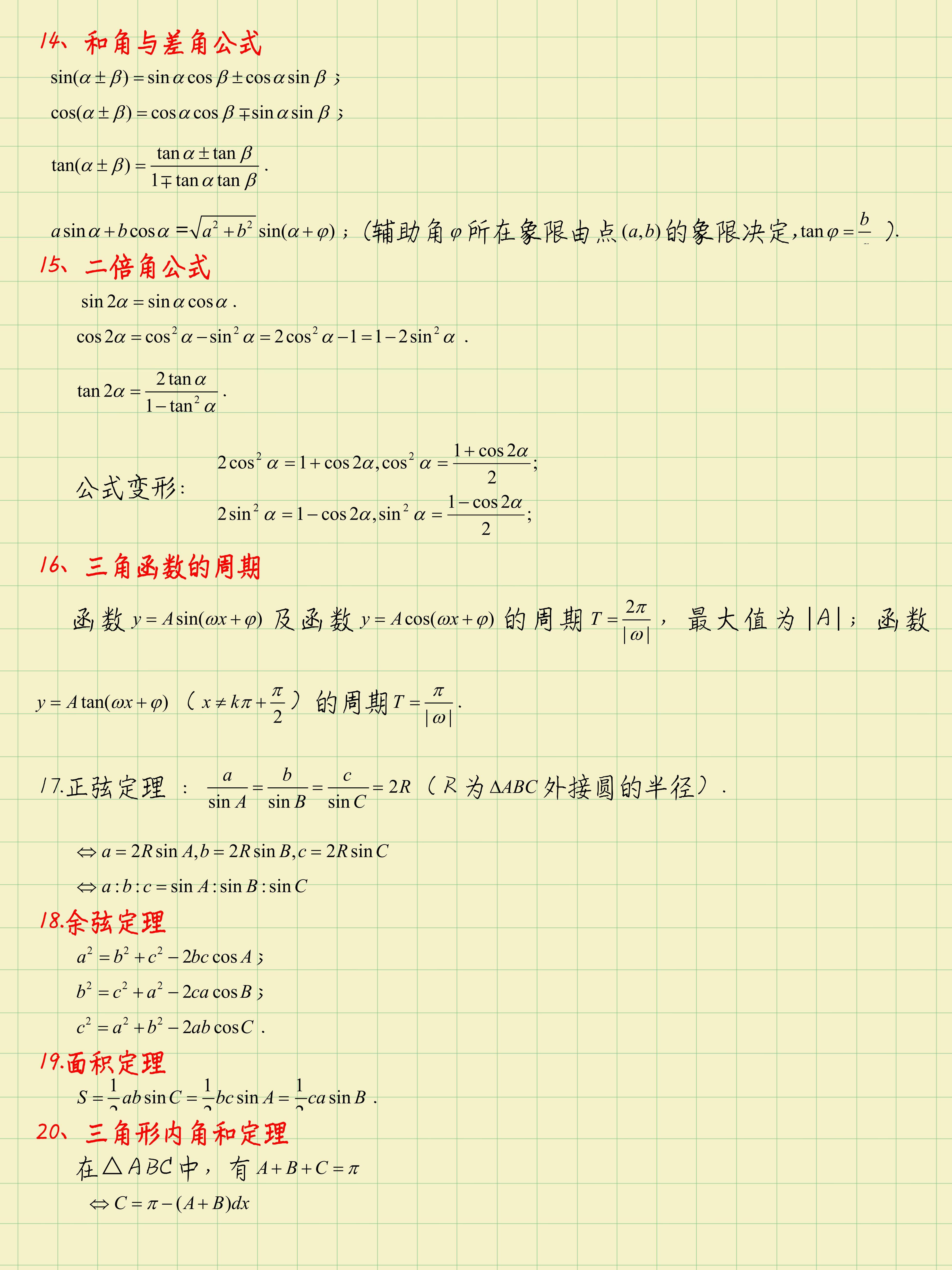 【三角函数公式大全表图,三角函数公式大全延伸图】 【三角函数公式大全表图,三角函数公式大全延伸图】