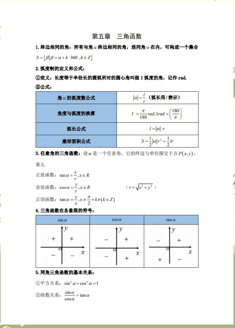 反三角函数和三角函数转换/反三角函数和三角函数的关系是什么